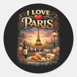 I Love Paris Ronde Sticker