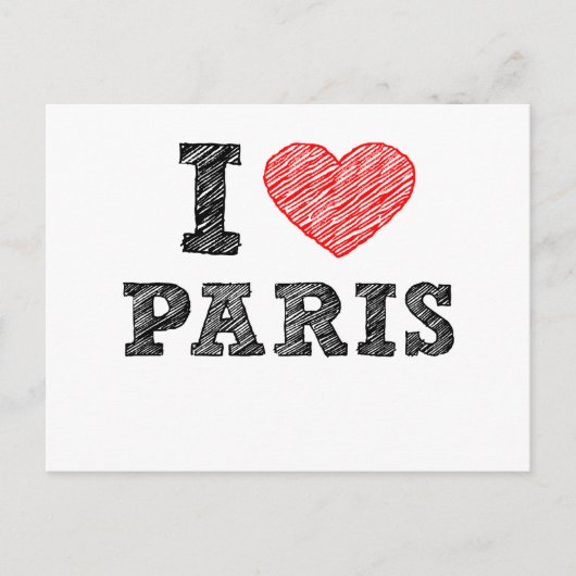 I Love Paris Sketch Briefkaart (Voorkant)