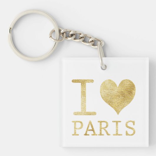 I Love Paris Square Sleutelhanger (Voorkant)