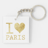 I Love Paris Square Sleutelhanger (Achterkant)