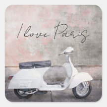 I Love Paris White motor Scooter