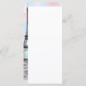 I Love Paris - Woman and Pink Heart Balloon Menu (Voorkant / Achterkant)