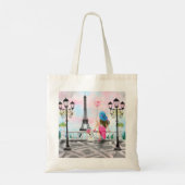 I Love Paris - Woman and Pink Heart Balloon Tote Bag (Achterkant)