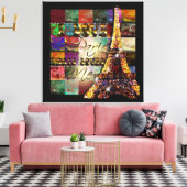 I Love Paris - Wrapped Canvas Afdruk (Insitu (Woonkamer))