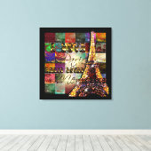 I Love Paris - Wrapped Canvas Afdruk (Insitu (Houten vloer))