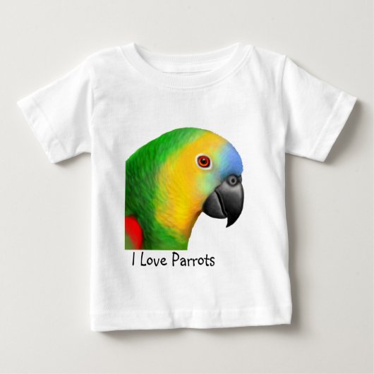 I Love Parrots Baby T-Shirt (Voorkant)