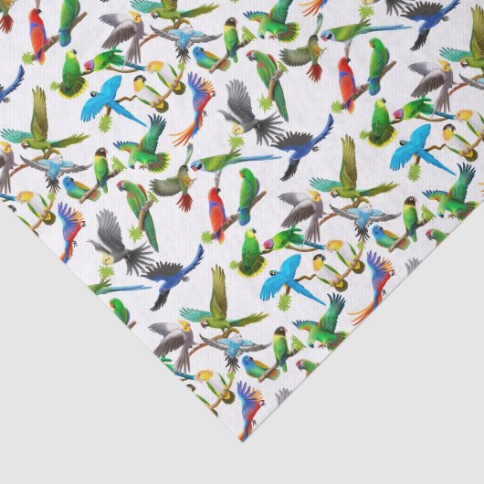 I Love Parrots Tissue Paper Tissuepapier (Detail)