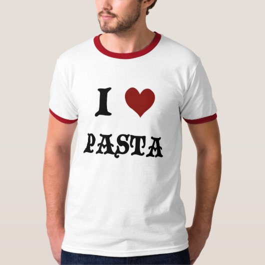 I Love Pasta Mannen T-Shirt (Voorkant)