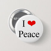 I Love Peace Ronde Button 5,7 Cm (Voorkant /achterkant)