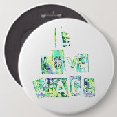 I Love Peace Ronde Button 6,0 Cm (Voorkant /achterkant)