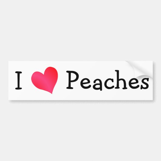 I Love Peaches Bumpersticker (Voorkant)