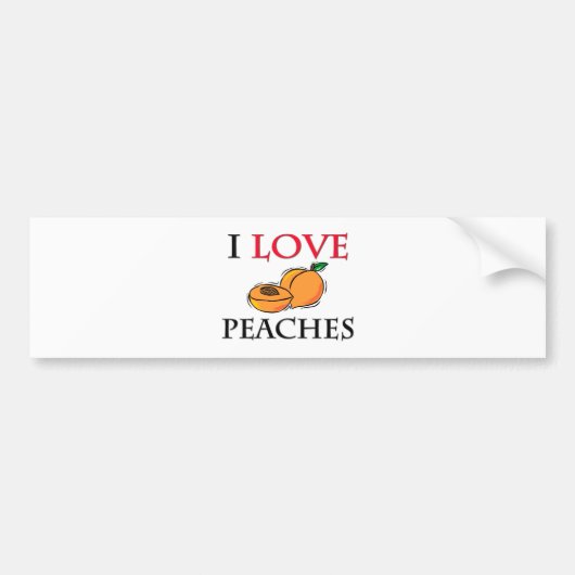 I Love Peaches Bumpersticker (Voorkant)