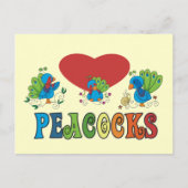 I Love Peacocks Briefkaart (Voorkant)