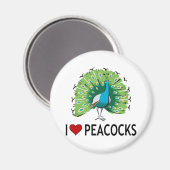 I Love Peacocks Magneet (Voorkant / Achterkant)