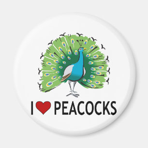 I Love Peacocks Magneet