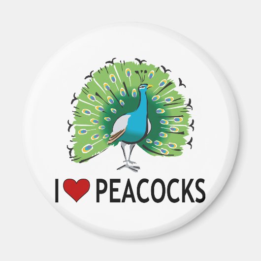 I Love Peacocks Magneet (Voorkant)