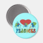 I Love Peacocks Magneet (Voorkant / Achterkant)