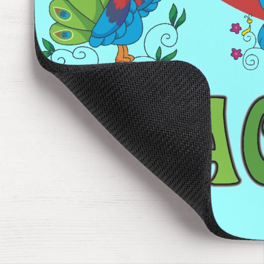 I Love Peacocks Muismat (Hoek)