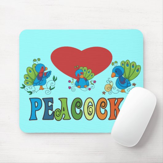 I Love Peacocks Muismat (Met muis)