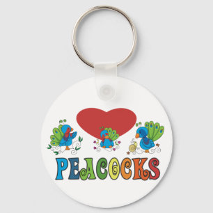 I Love Peacocks Sleutelhanger