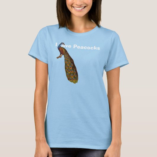 I Love Peacocks T-shirt (Voorkant)