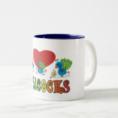 I Love Peacocks Tweekleurige Koffiemok (Voorkant rechts)