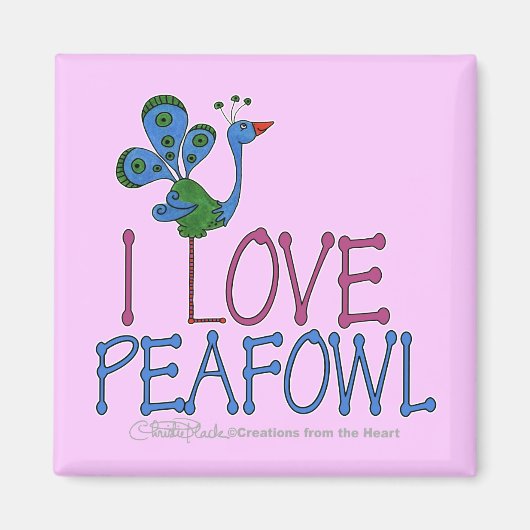 I Love Peafowl Magneet (Voorkant)
