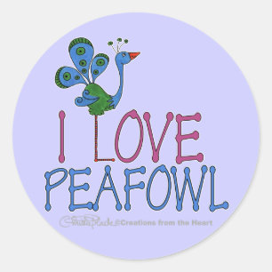 I Love Peafowl Ronde Sticker