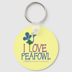 I Love Peafowl Sleutelhanger