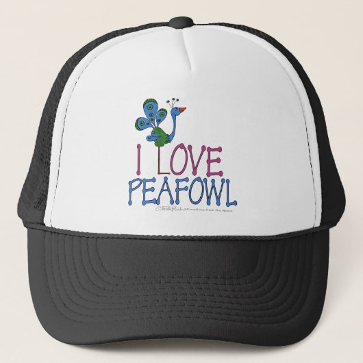 I Love Peafowl Trucker Pet (Voorkant)