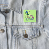 I Love Peafowl Vierkante Button 5,1 Cm (In situ)