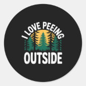 I Love Peeing Outside Funny Camng  Ronde Sticker (Voorkant)