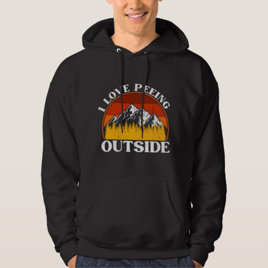I Love Peeing Outside Retro Hoodie (Voorkant)