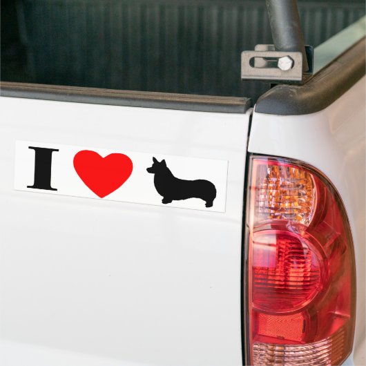 I Love Pembroke Welsh Corgis Bumpersticker (Op Truck)