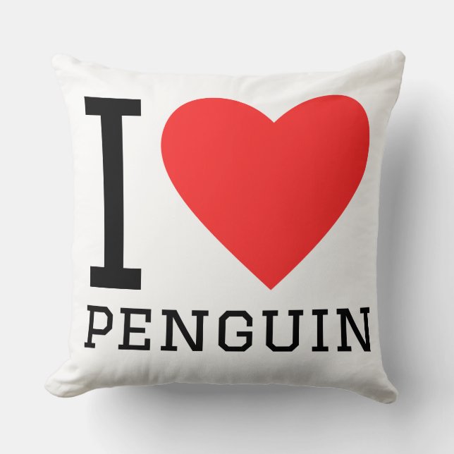 I love penguin kussen (Voorkant)