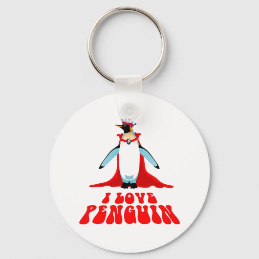 I Love Penguin Sleutelhanger (Voorkant)