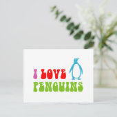 I Love Penguins Briefkaart (Staand voorkant)