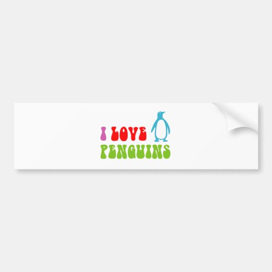 I Love Penguins Bumpersticker (Voorkant)