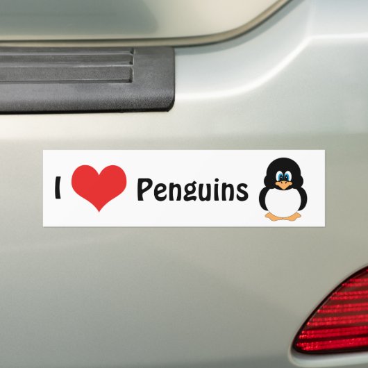 I Love Penguins Bumpersticker (Op auto)