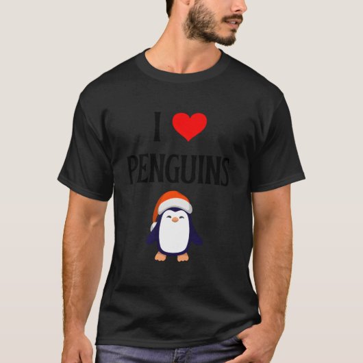 I Love Penguins I He Penguins Penguin Seabirds T-shirt (Voorkant)