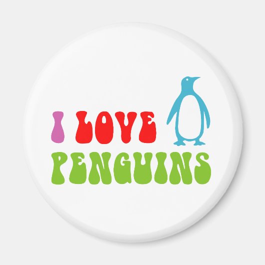 I Love Penguins Magneet (Voorkant)