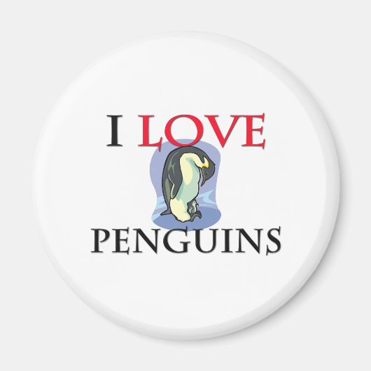 I Love Penguins Magneet (Voorkant)