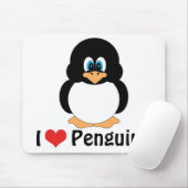 I Love Penguins Mousepad Muismat (Met muis)