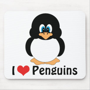I Love Penguins Mousepad Muismat