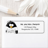 I Love Penguins retouradreslabel Etiket (Insitu)