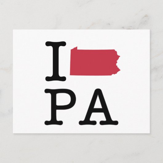 I Love Pennsylvania Briefkaart (Voorkant)