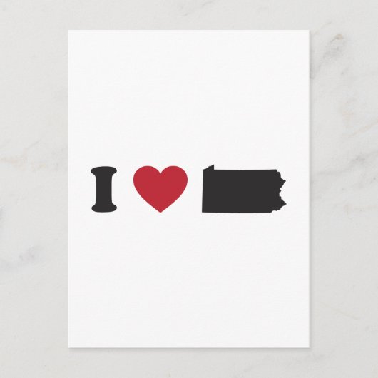I Love Pennsylvania Briefkaart (Voorkant)