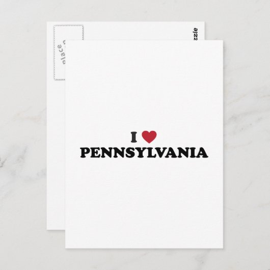 I Love Pennsylvania Briefkaart (Voorkant / Achterkant)