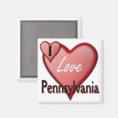 I Love Pennsylvania Magneet (Voorkant / Achterkant)