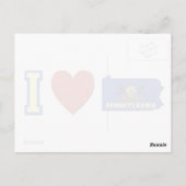 I Love Pennsylvania Shaped State Flag and Heart Briefkaart (Achterkant)